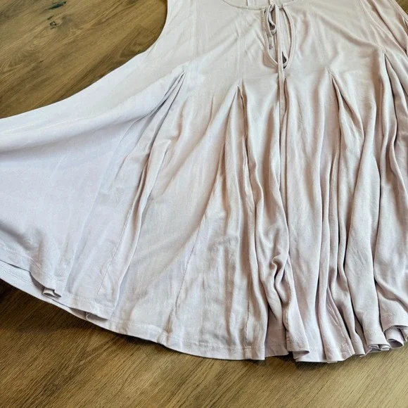 FREE PEOPLE Mauve Pink Pleated Babydoll Sleeveless Tunic Top Womens M - Picture 4 of 6